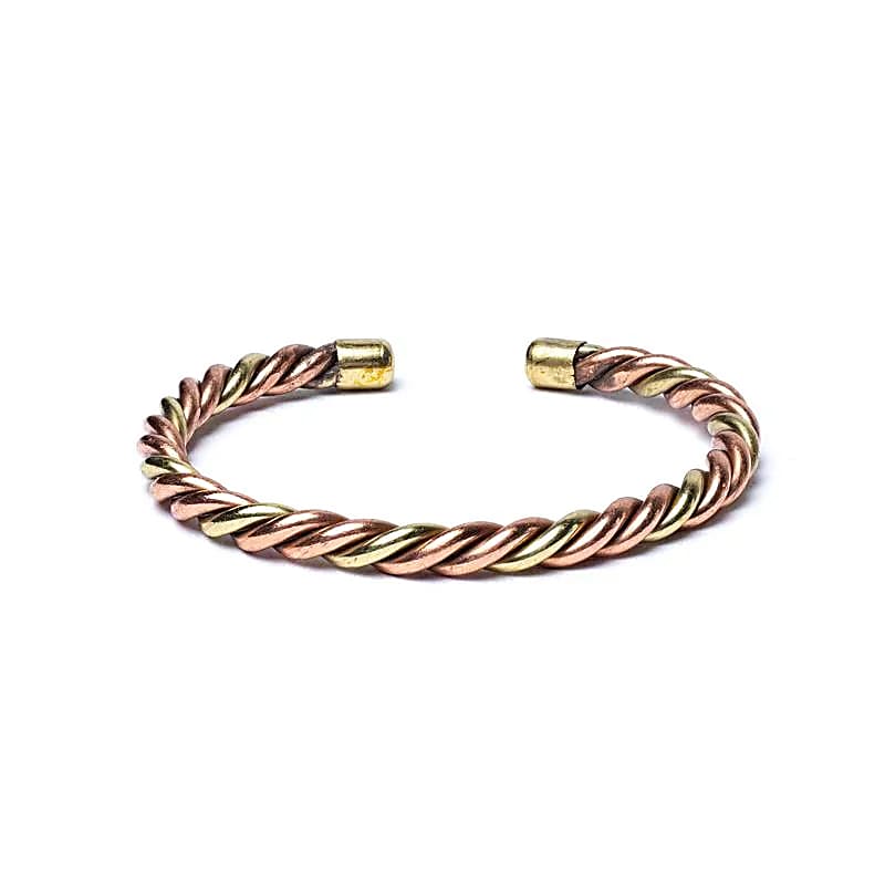 Gedrehtes Kupferarmband mit Messing | Spirit of Gaia