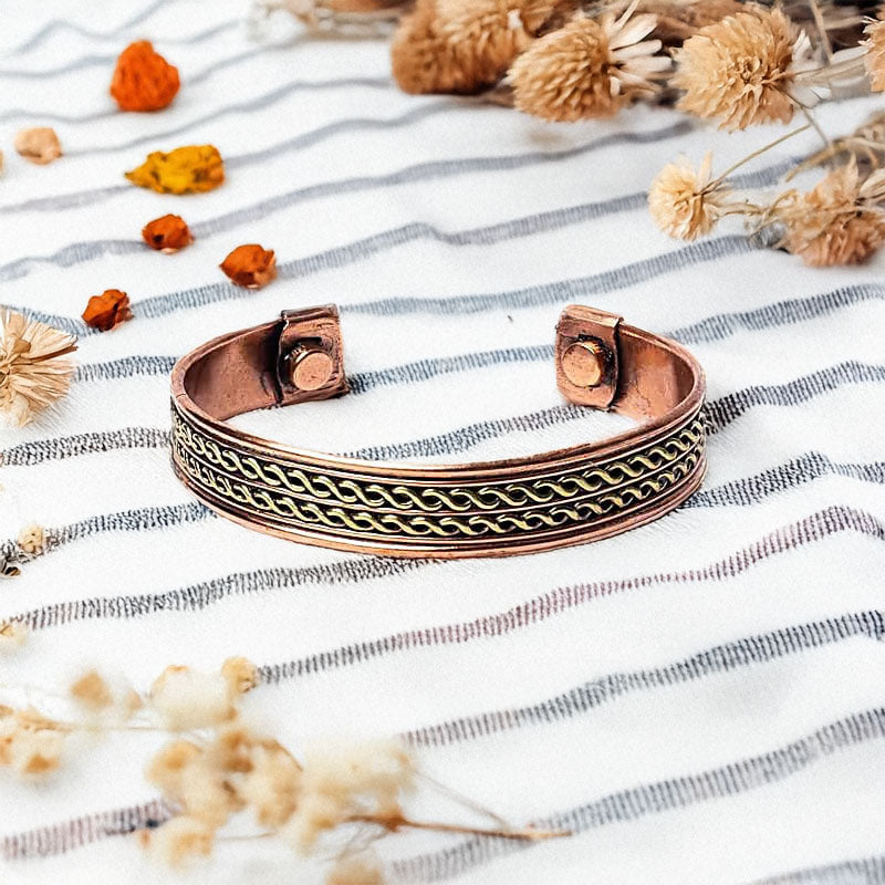 Kupferarmband mit Magneten & Doppelhelix-Design | Spirit of Gaia