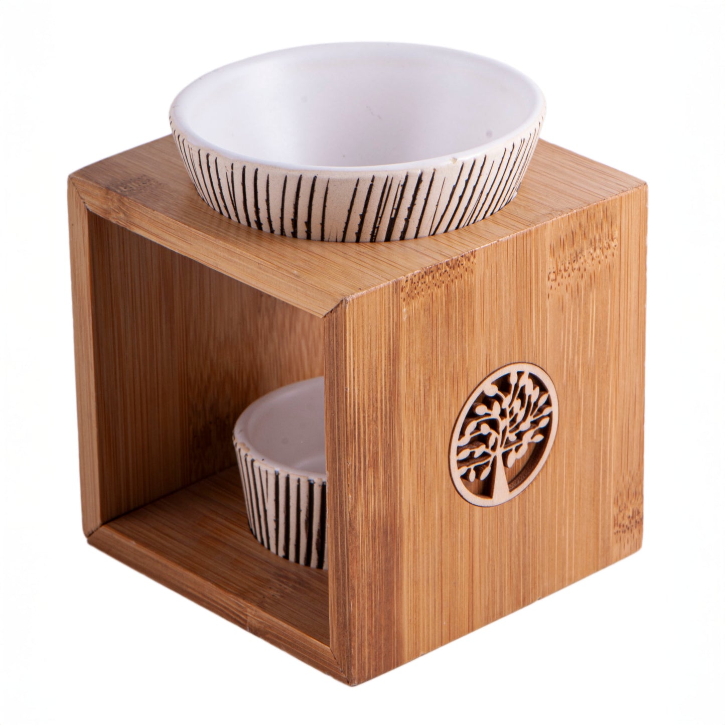 Aromalampe „Yggdrasil“ – Bambus & Keramik