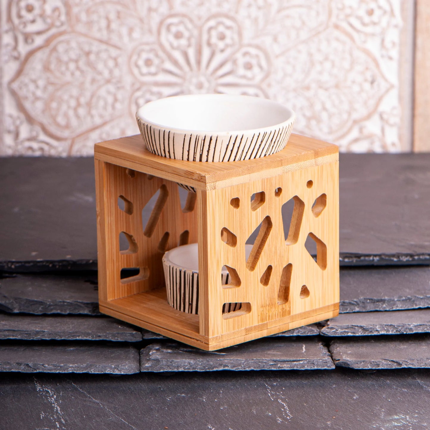 Aromalampe Bambus & Keramik Berk