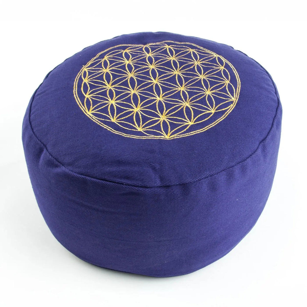 Meditationskissen Blume des Lebens, lila, Ø 30 cm, Höhe 15 cm, Buchweizenfüllung: freigestellt auf Weiß