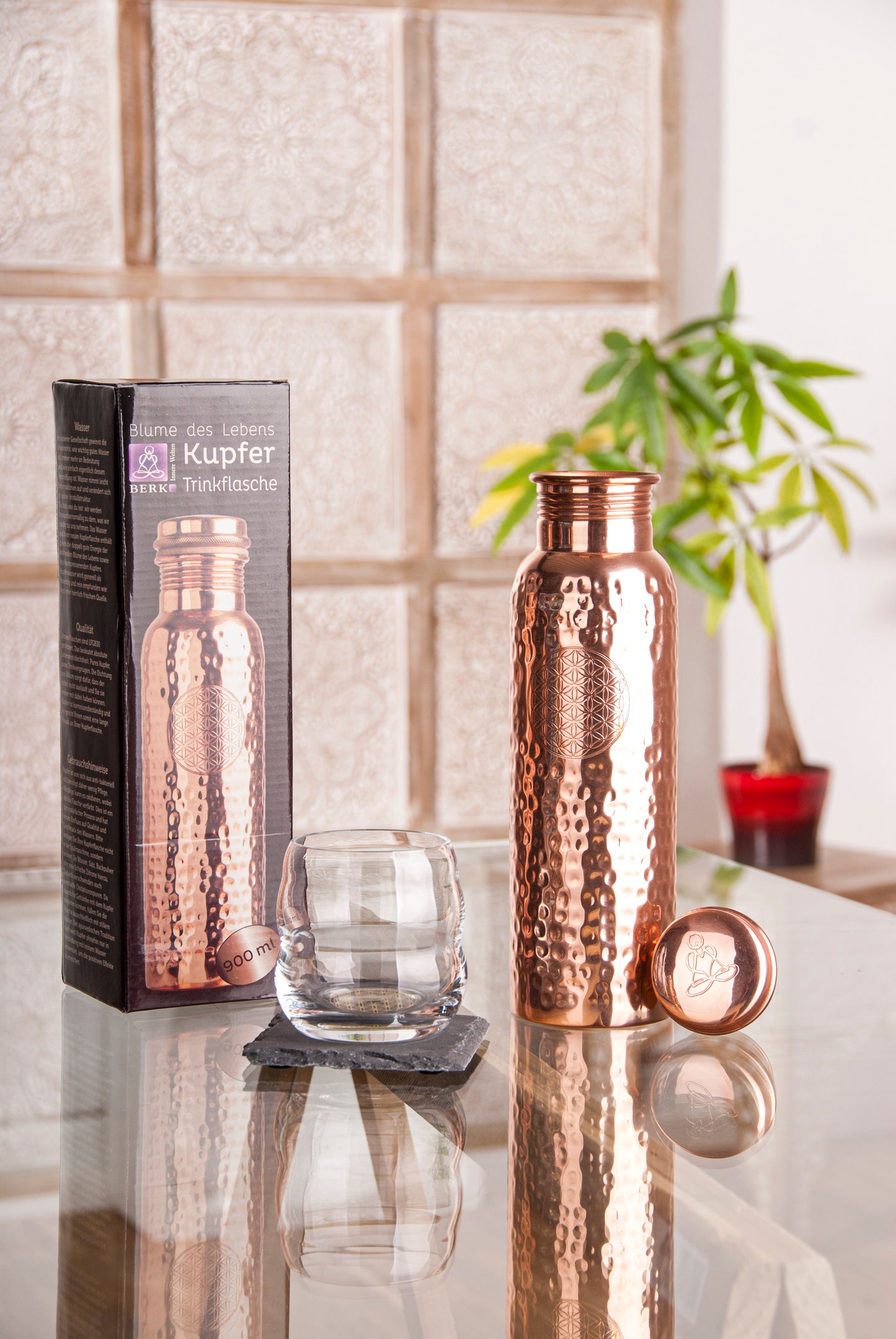 Trinkflasche aus Kupfer, 900ml