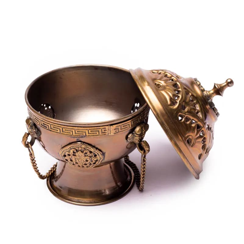 Räuchergefäß Messing Antikoptik, zum Aufhängen | Spirit of Gaia