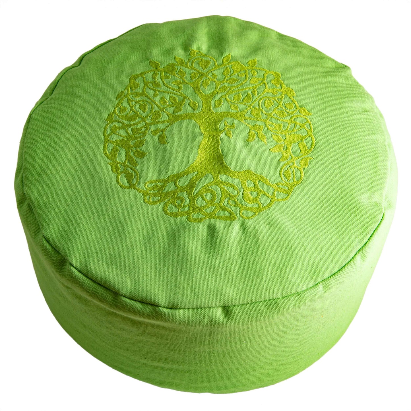 Yggdrasil – Rundes Meditationskissen in Grün (Ø 30 cm, Höhe 15 cm) Berk