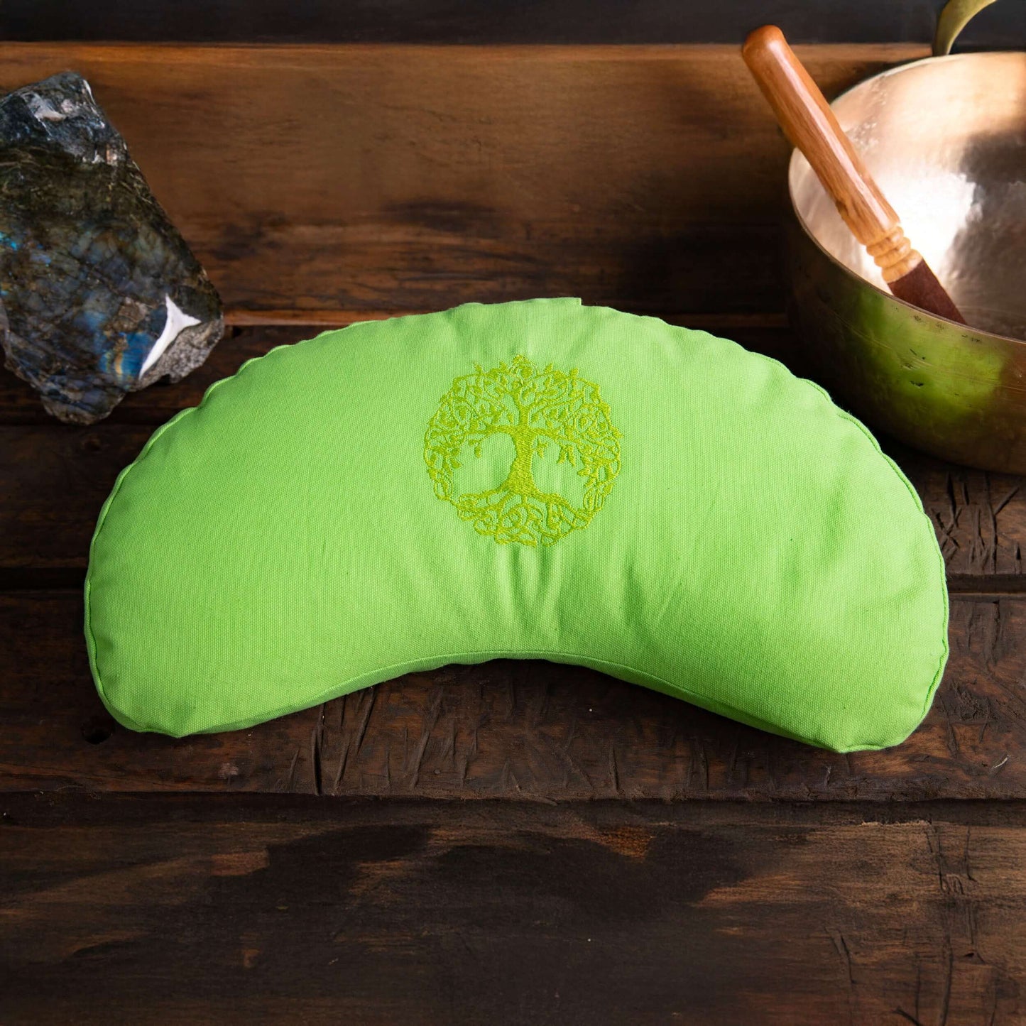 Yggdrasil Halbmond Meditationskissen - Grün Berk
