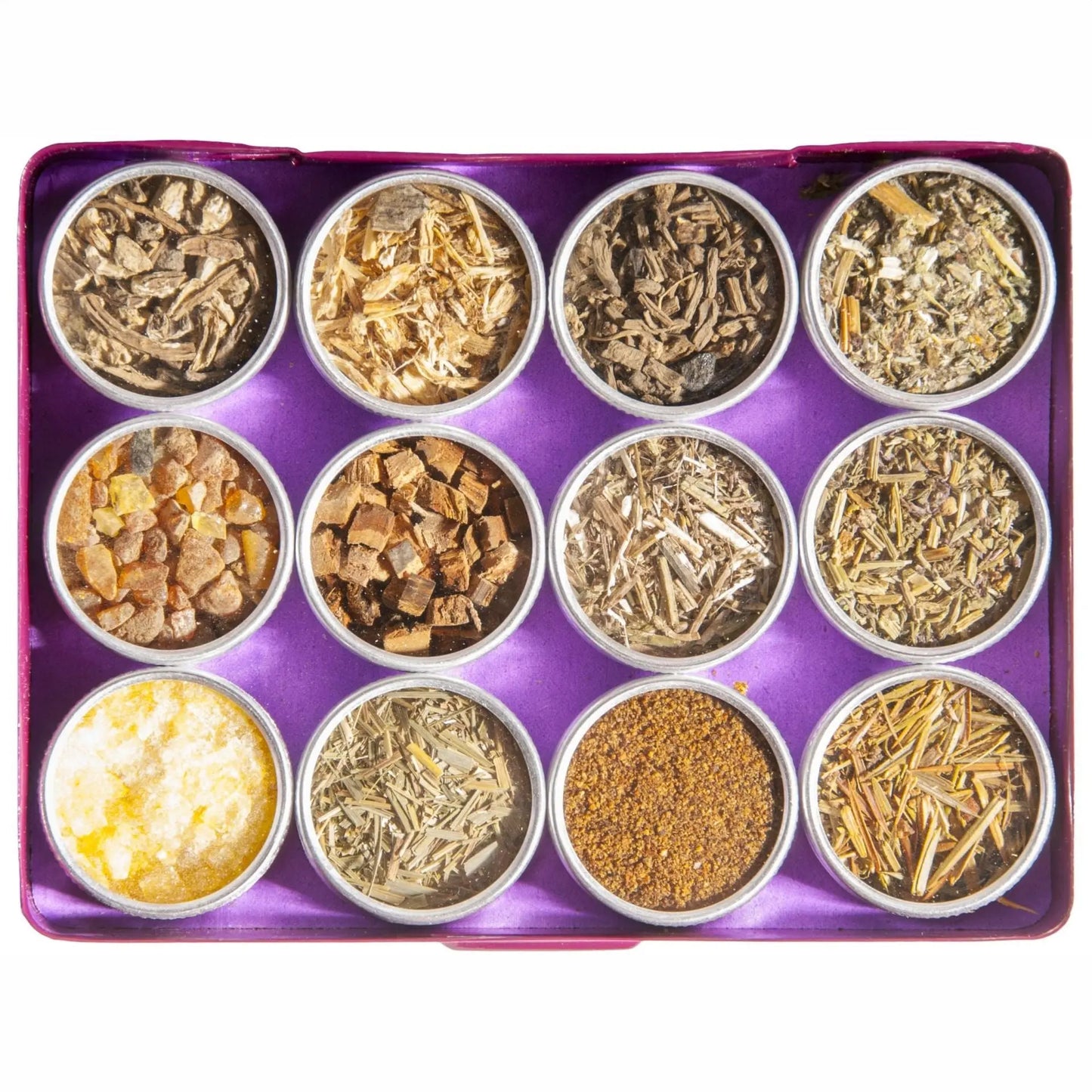 Rauhnacht Räuchermischungen Verpackung auf weißem Hintergrund – 12er Set von Berk