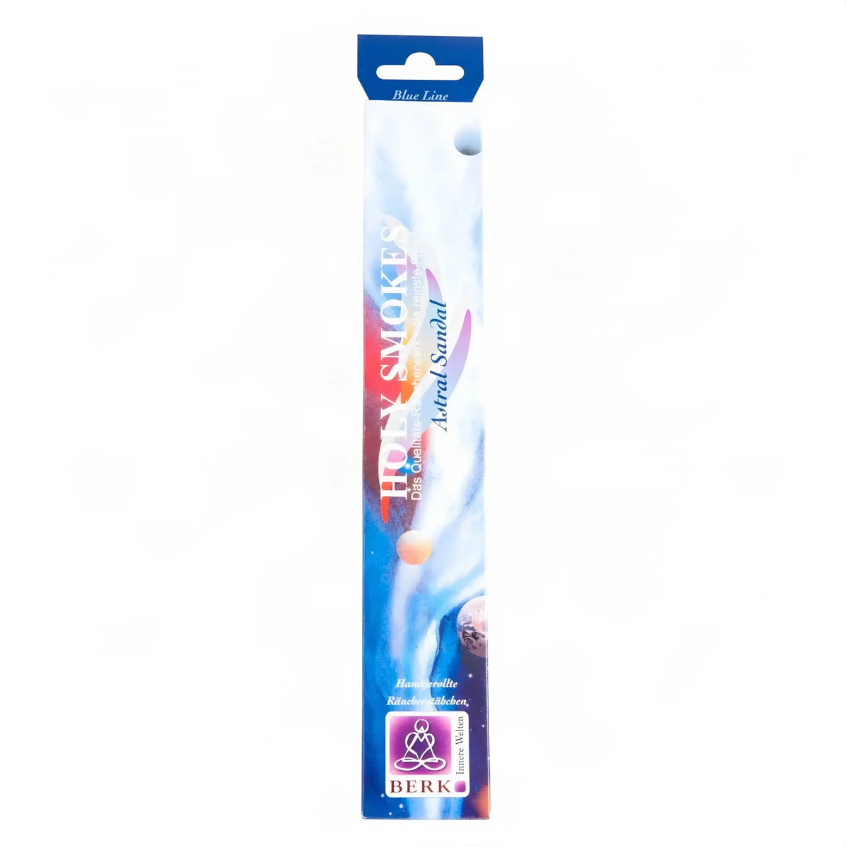 Astral Sandel Räucherstäbchen Blue Line, Packung, freigestellt auf Weiß
