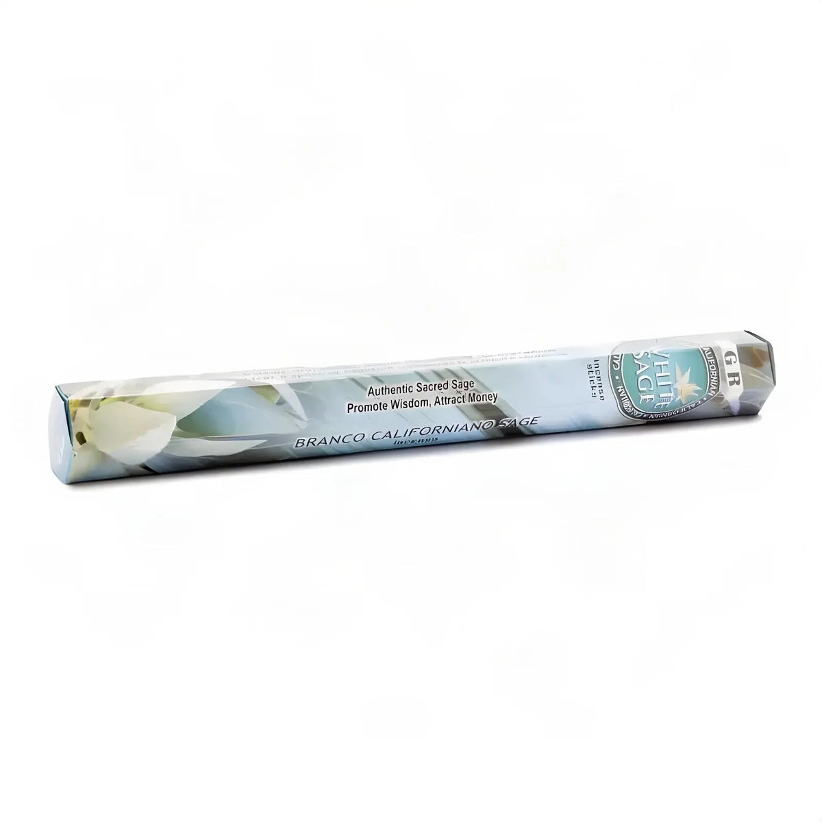 GR White Sage Räucherstäbchen, Sechseck-Packung, freigestellt auf Weiß