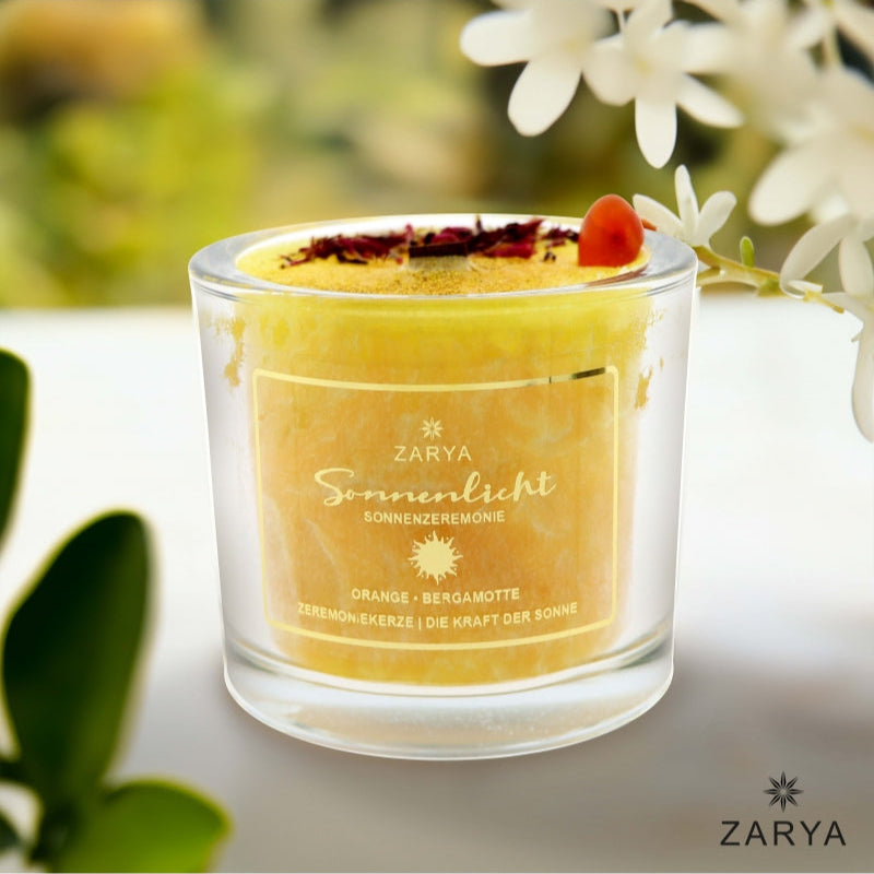 Zeremonie Kerze Sonnenlicht - Orange, Bergamotte, Karneol | Spirit of Gaia
