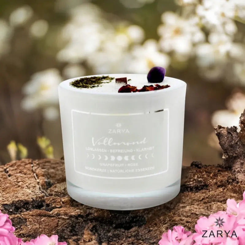 Zeremonie Kerze Vollmond - Rose, Grapefruit, Amethyst | Spirit of Gaia