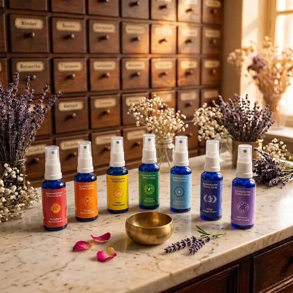 Chakra Sprays bei Spirit of Gaia – sieben Berk Aura Sprays von Muladhara bis Sahasrara