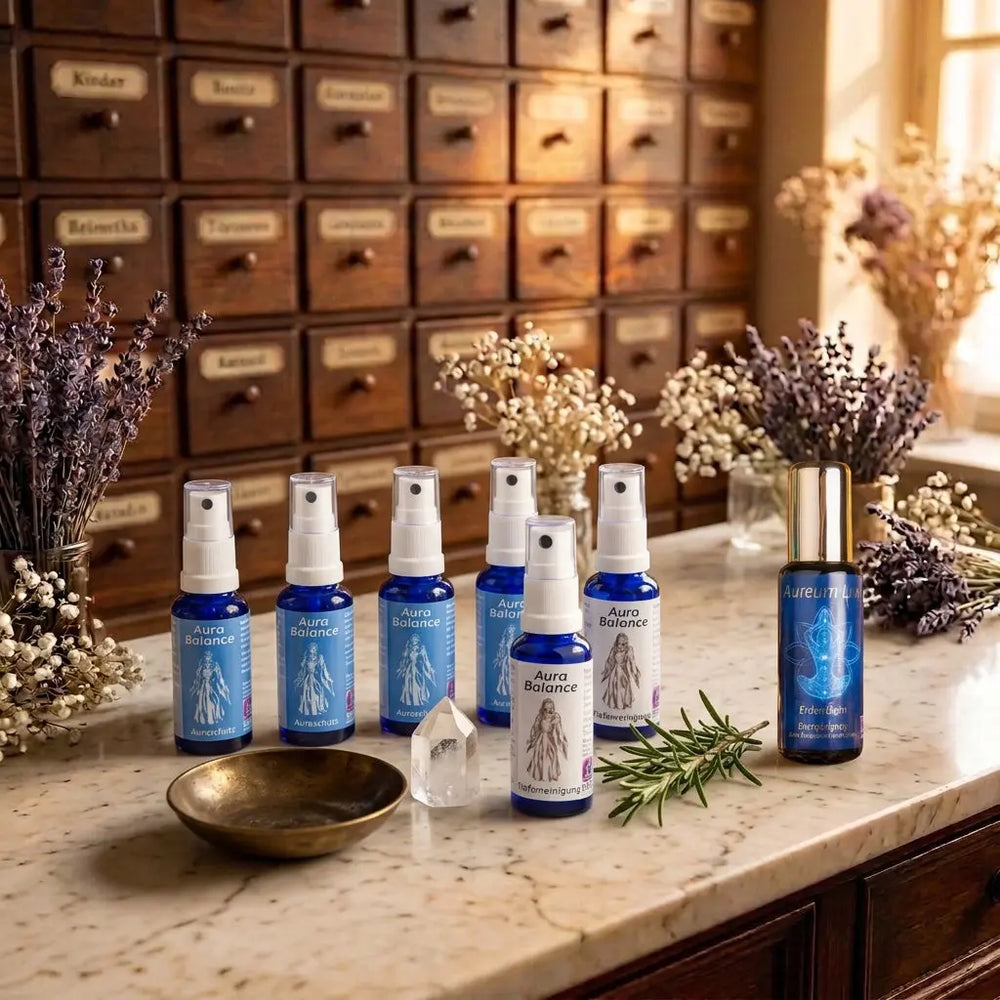 Energiesprays bei Spirit of Gaia – Berk Aura Balance Flakons und Aureum Lux Erdenstern