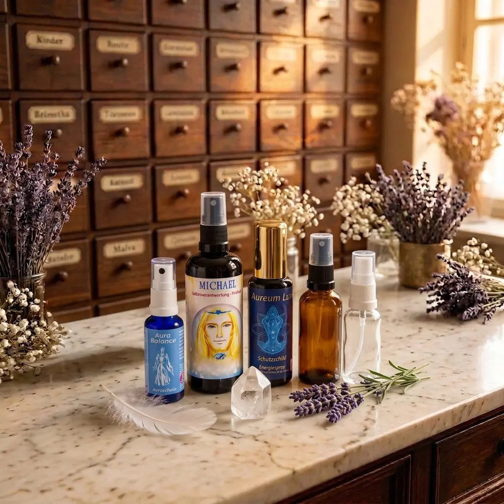Aurasprays und Raumsprays bei Spirit of Gaia – Berk Auraschutz, Seraphim-Engel-Essenz Michael und Aureum Lux Schutzschild