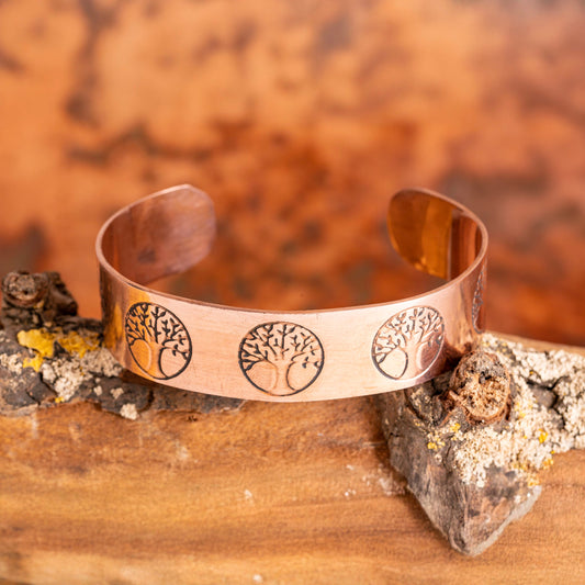 Kupfer-Armreif mit Yggdrasil – Weltenbaum-Symbol Spirit of Gaia