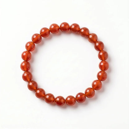 Karneol Armband freigestellt auf Weiß – 8 mm Edelstein-Kugelarmband von Spirit of Gaia