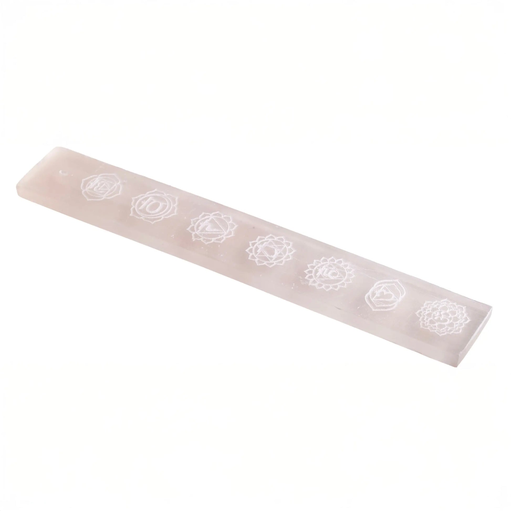 Selenit Stäbchenhalter mit Chakras Spirit of Gaia