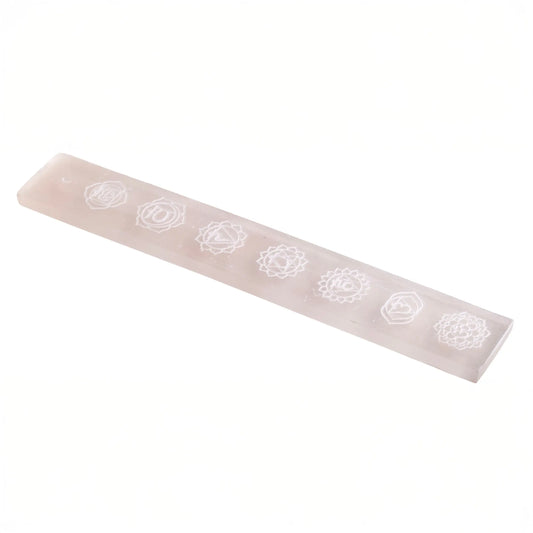 Selenit Stäbchenhalter mit Chakras Spirit of Gaia
