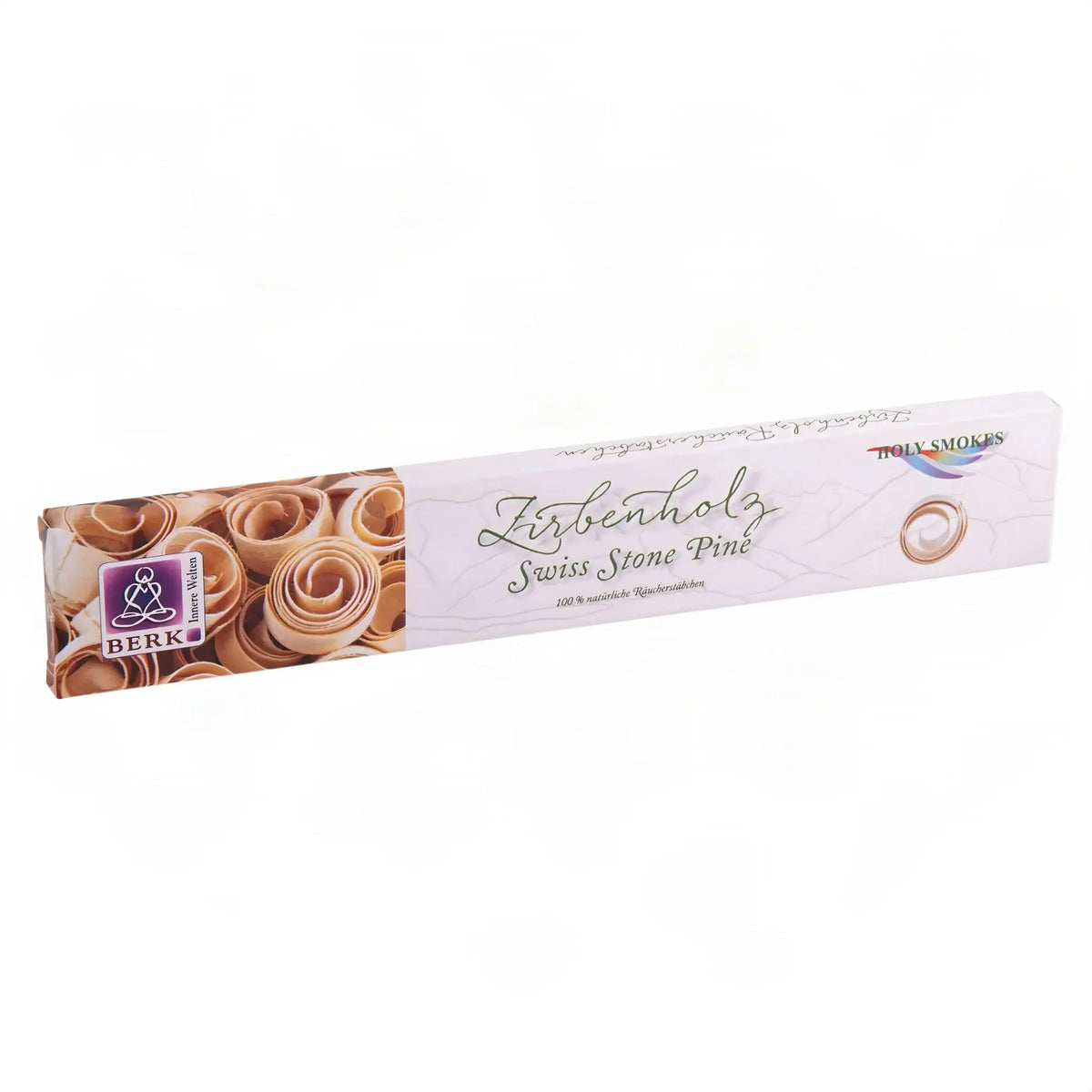 Räucherstäbchen Zirbenholz von Berk, Packung, freigestellt auf Weiß