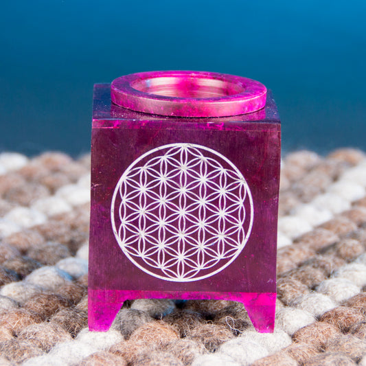 Aromalampe Blume des Lebens – Speckstein Violett