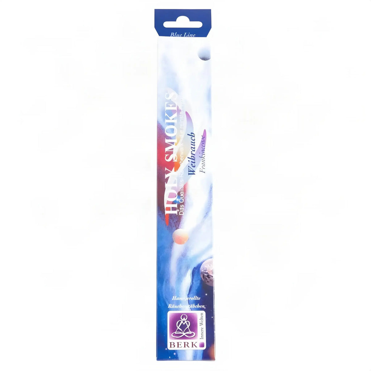 Weihrauch Räucherstäbchen Blue Line, Packung, freigestellt auf Weiß