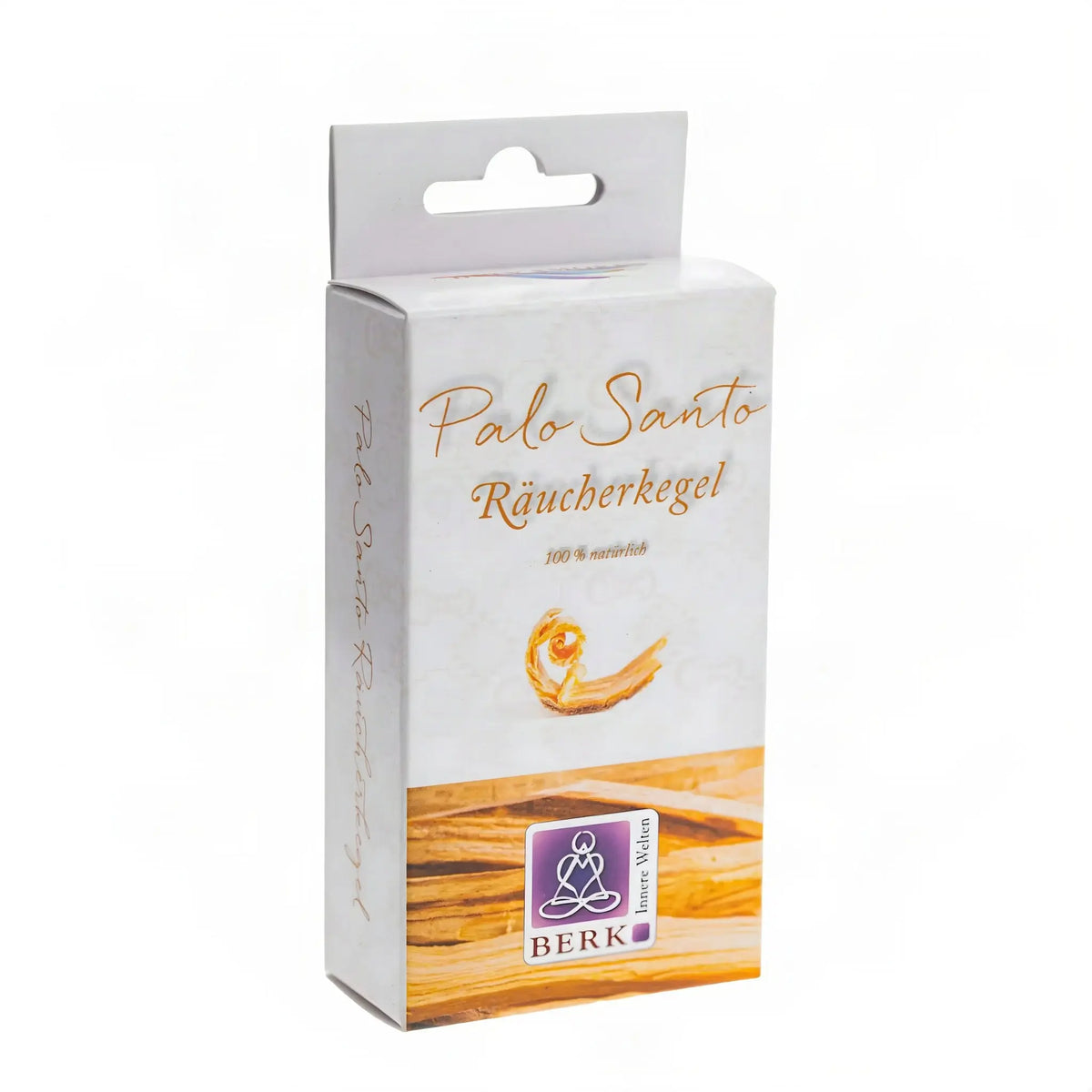 Räucherpyramiden Palo Santo von Berk, Schachtel, freigestellt auf Weiß