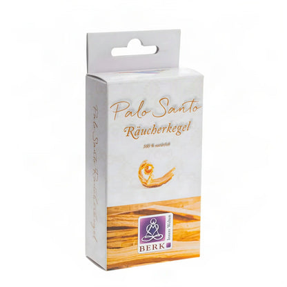 Räucherpyramiden Palo Santo von Berk, Schachtel, freigestellt auf Weiß