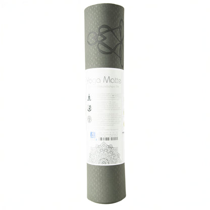 EcoBalance Yogamatte TPE – 6 mm | Baum des Lebens | dunkelgrün/hellgrün | inkl. Tragegurt