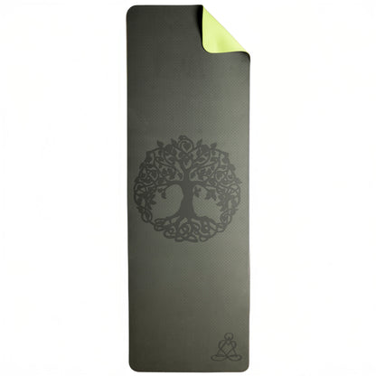 EcoBalance Yogamatte TPE – 6 mm | Baum des Lebens | dunkelgrün/hellgrün | inkl. Tragegurt