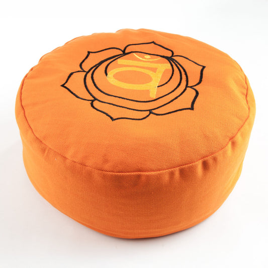 Sakralchakra – Svadhisthana – Meditationskissen – Bio-Buchweizenkissen – Baumwollbezug – Yoga, Achtsamkeit & kreative Lebensfreude