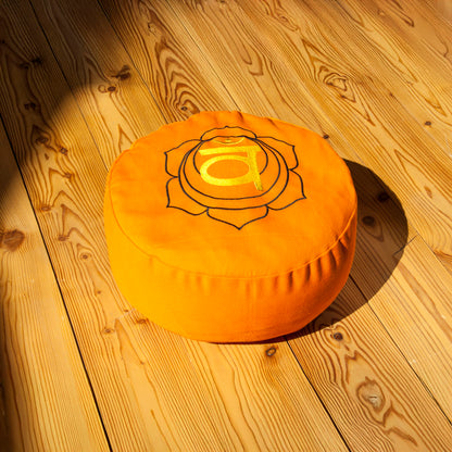 Sakralchakra – Svadhisthana – Meditationskissen – Bio-Buchweizenkissen – Baumwollbezug – Yoga, Achtsamkeit & kreative Lebensfreude