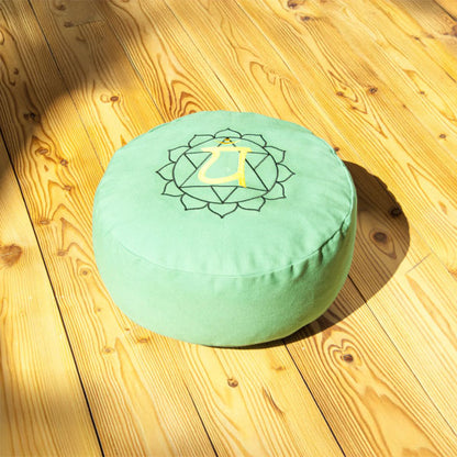 Herzchakra – Anahata – Meditationskissen – Bio-Buchweizenkissen – Baumwollbezug – Yoga, Achtsamkeit & bedingungslose Liebe