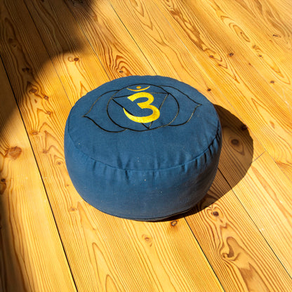 Stirnchakra – Ajna – Meditationskissen – Bio-Buchweizenkissen – Baumwollbezug – Yoga, Achtsamkeit & intuitive Klarheit