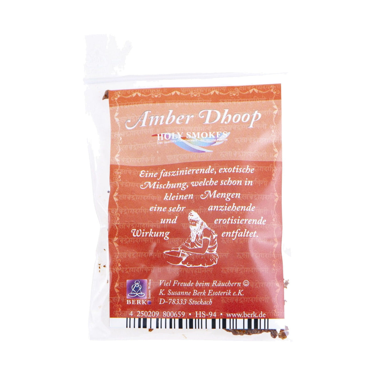 Amber Dhoop 5 g, Tütchen mit Einleger, freigestellt auf weißem Grund