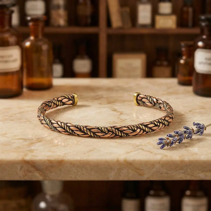 Gedrehtes Armband Kupfer & Messing mit Lavendel im Apothekerstil
