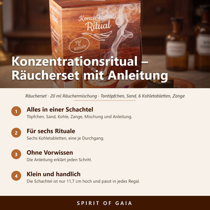 Übersicht zu Konzentrationsritual: Alles in einer Schachtel, Für sechs Rituale, Ohne Vorwissen, Klein und handlich