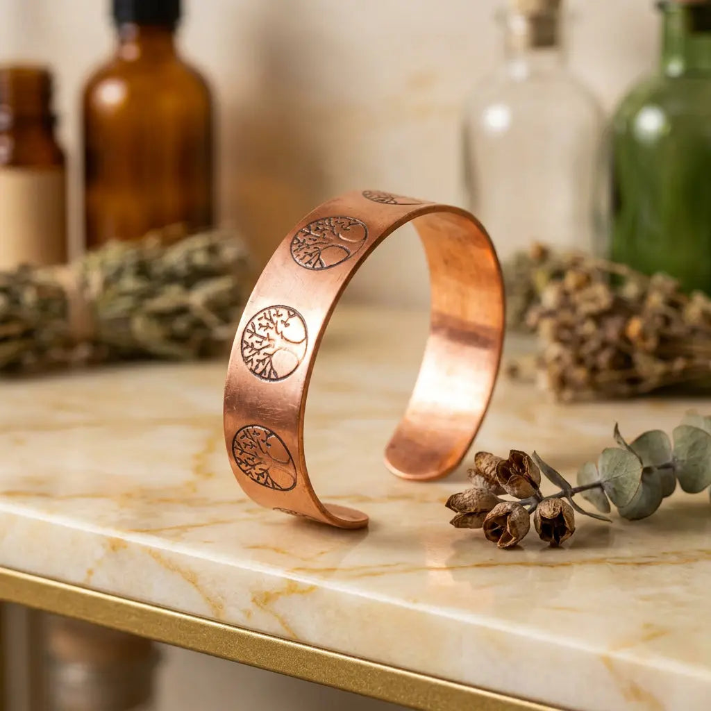 Kupferarmreif Yggdrasil Lebensbaum im Dreiviertel-Winkel