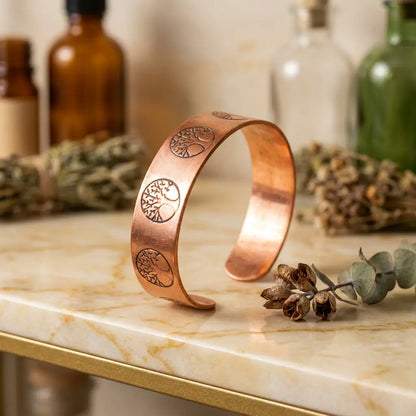 Kupferarmreif Yggdrasil Lebensbaum im Dreiviertel-Winkel