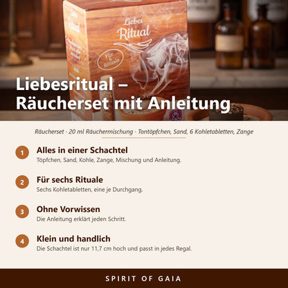 Übersicht zu Liebesritual: Alles in einer Schachtel, Für sechs Rituale, Ohne Vorwissen, Klein und handlich
