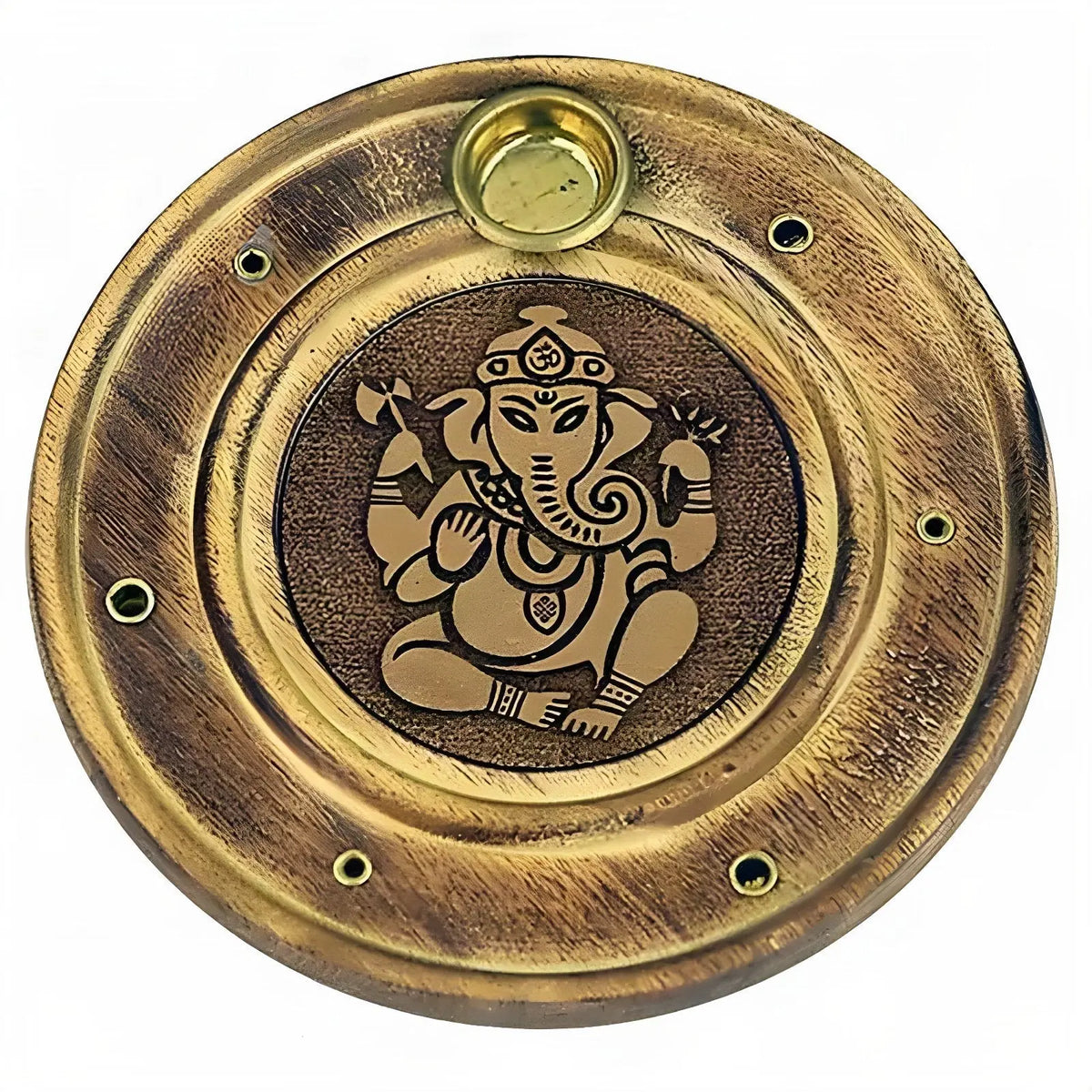 Räucherstäbchen/Weihrauchkegelhalter Ganesha, freigestellt auf Weiß