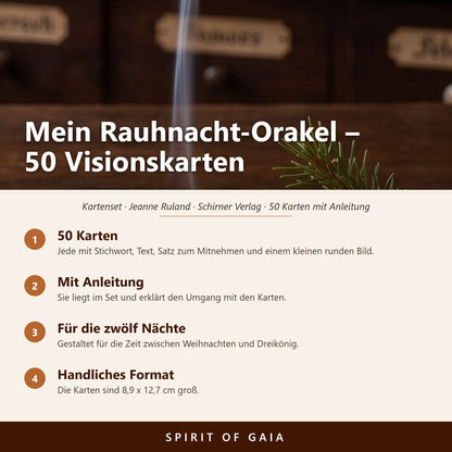 Übersicht zu Mein Rauhnacht-Orakel: 50 Karten, Mit Anleitung, Für die zwölf Nächte, Handliches Format