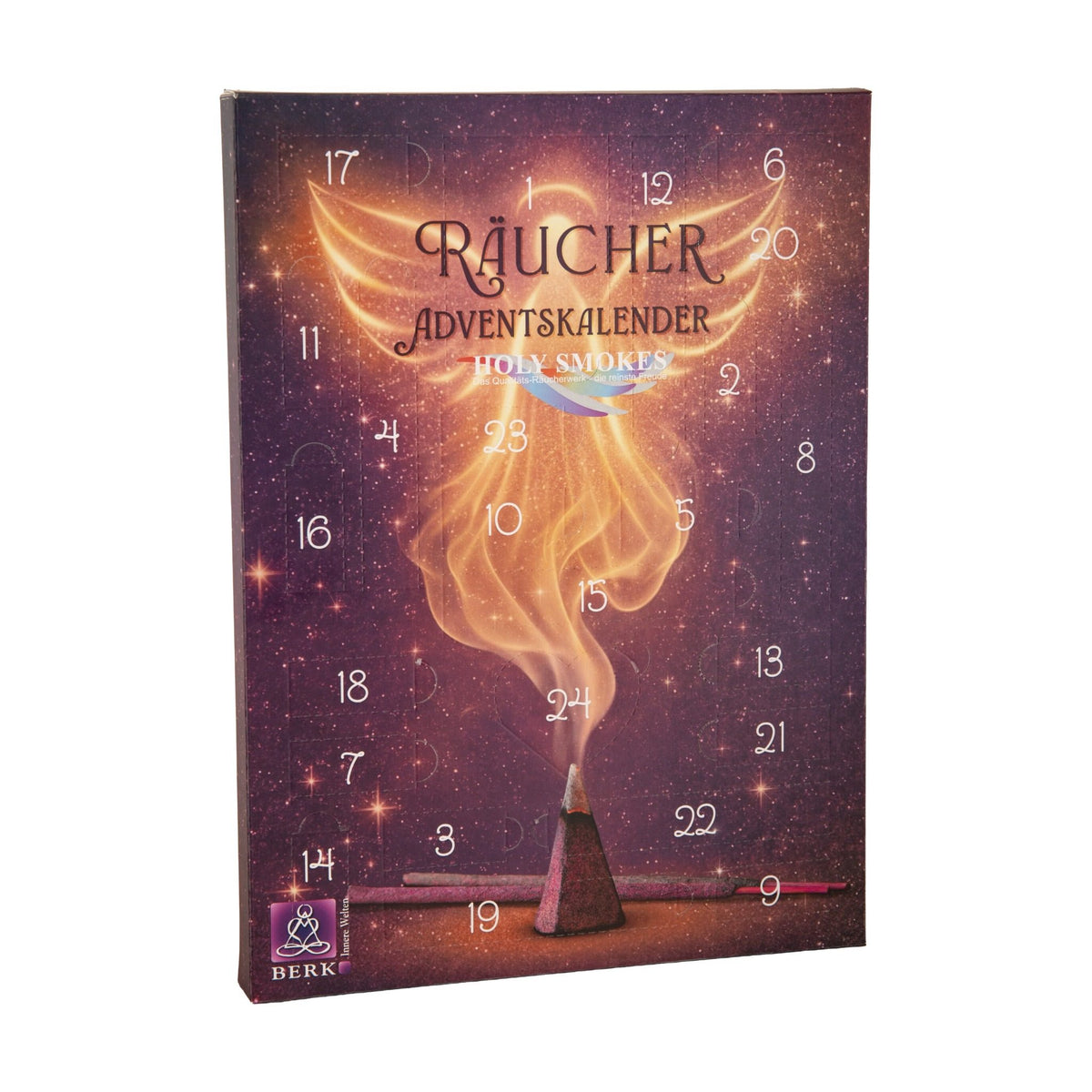 Räucher-Adventskalender Holy Smokes, freigestellt auf weißem Grund