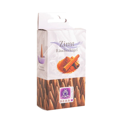 Zimt Räucherkegel von Berk, Packung freigestellt auf weißem Grund