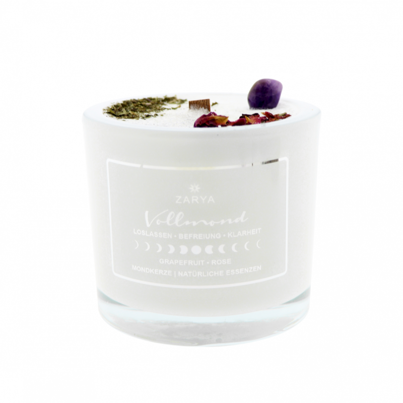 Zeremonie Kerze Vollmond - Rose, Grapefruit, Amethyst