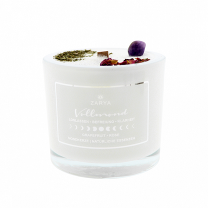 Zeremonie Kerze Vollmond - Rose, Grapefruit, Amethyst